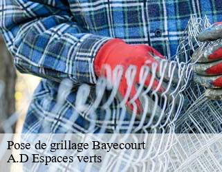 Pose de grillage  bayecourt-88150 A.D Espaces verts